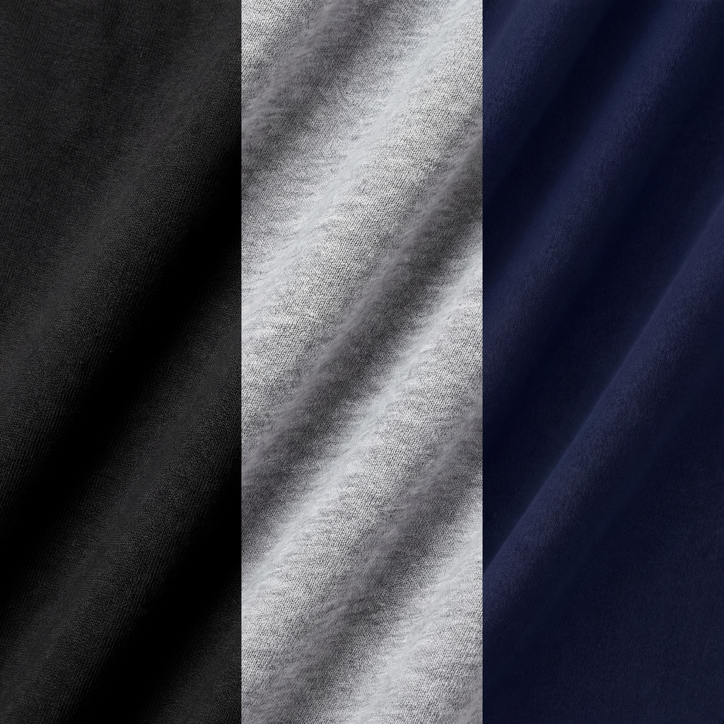 Three modal swatches in Noir, Slate, and Deepsea.